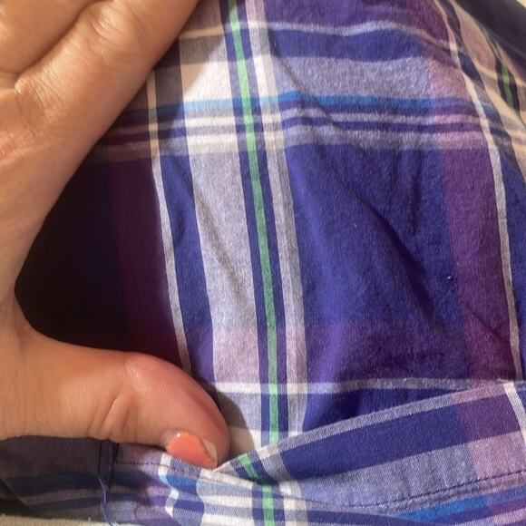 AMERICAN EAGLE Mens purple Checkered Plaid athletic Fit Button Up size XL - Picture 6 of 6